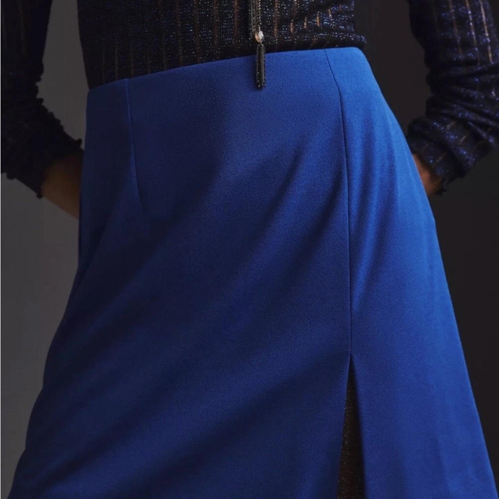 Anthro Hutch Solid Blue Split Front Dark Academia… - image 4